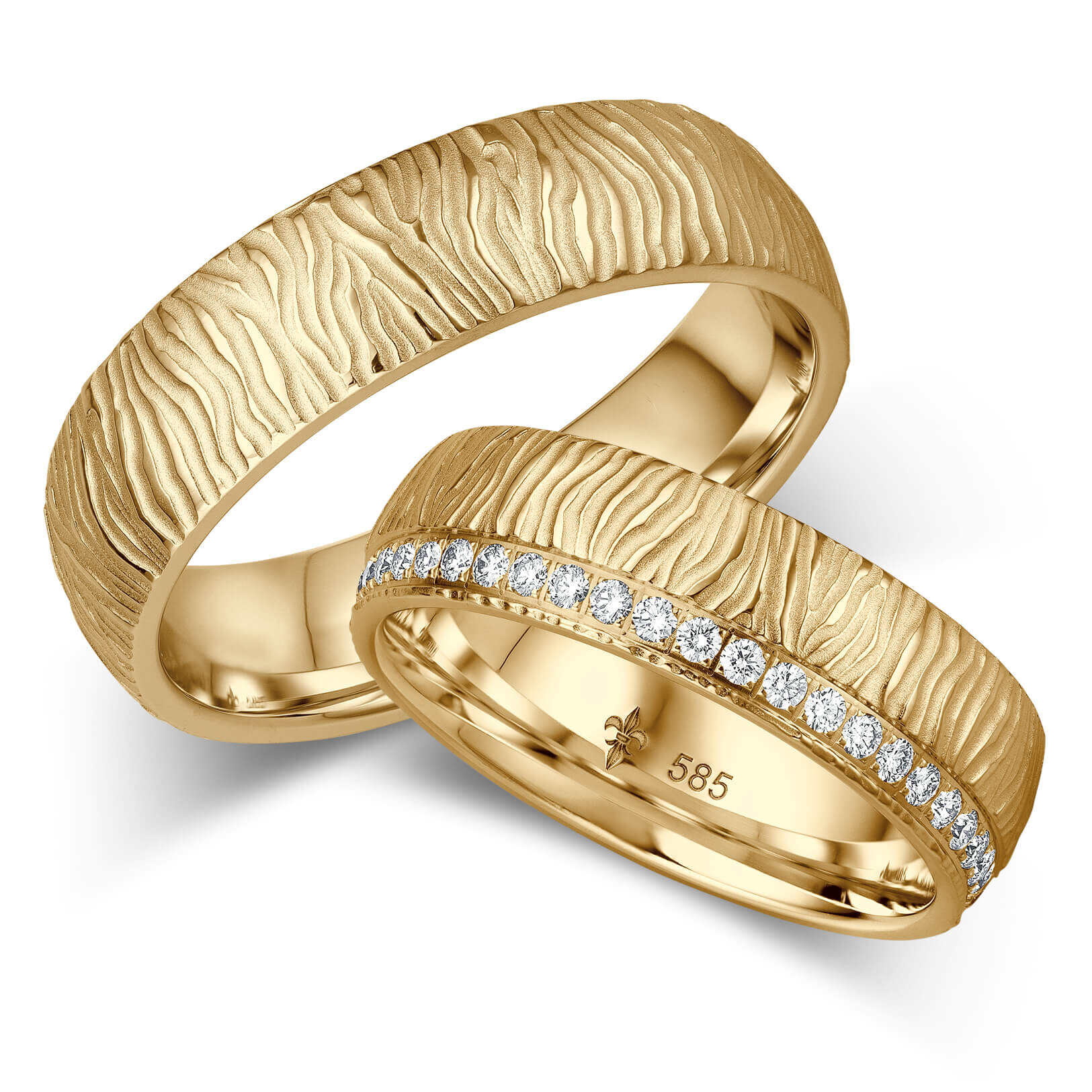 Trauringe Adéle Gelbgold Brillantkranz