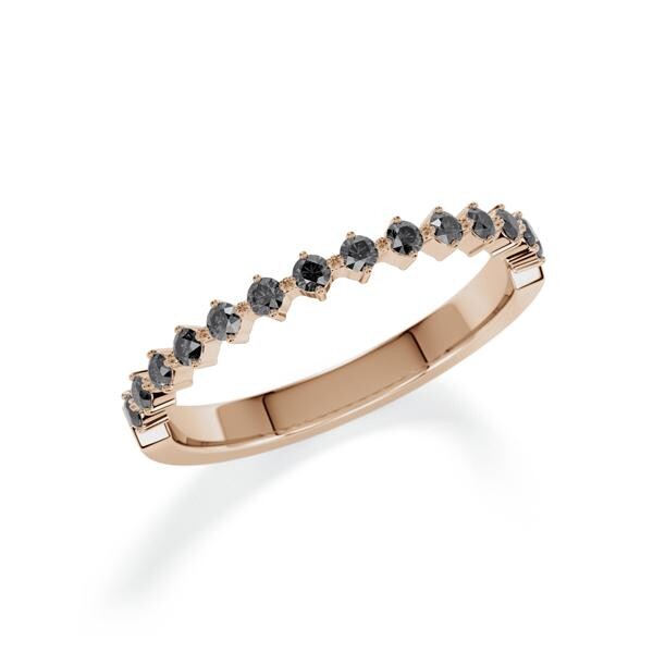 Memoire- Vorsteckring Peach-Gold 585 zus. 0,260ct. Black 1806