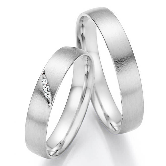 Trauringe Weißgold Brillant 66/61130 & 66/61140