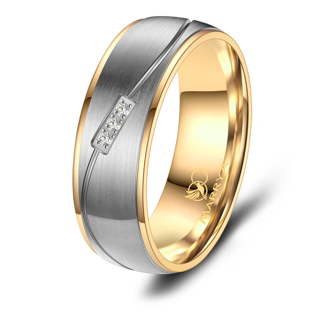 Damenring Titan Gold Zirkonia TI05