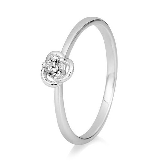 Ring mit Rosenfassung Brillant BR1531 Weißgold