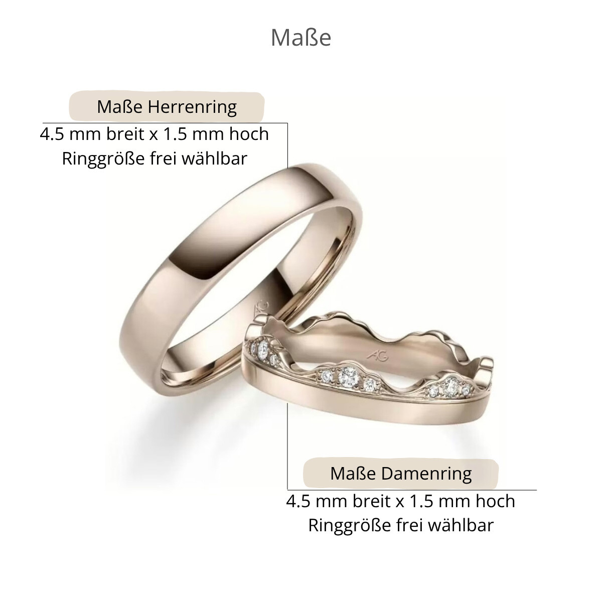 Trauringe Haselnussgold Brillant AG31394