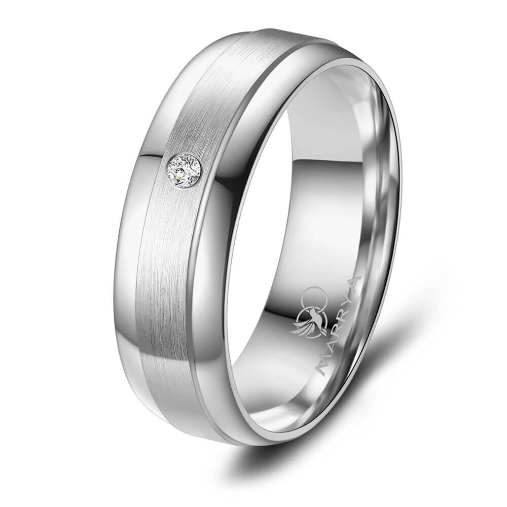 Trauringe Partnerringe Edelstahl Zirkonia ES02