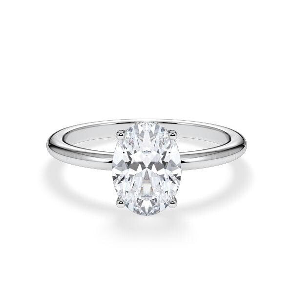 Verlobungsring Hidden Halo Oval Platin RU-1902