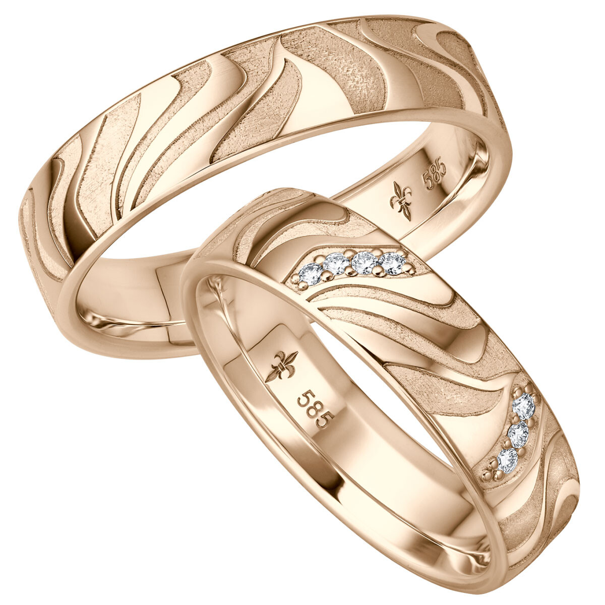 Trauringe Emy Roségold Brillant TR-0/TR-1-00041