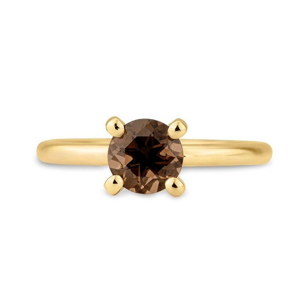 Goldring mit rundem Rauchquarz BR4230007