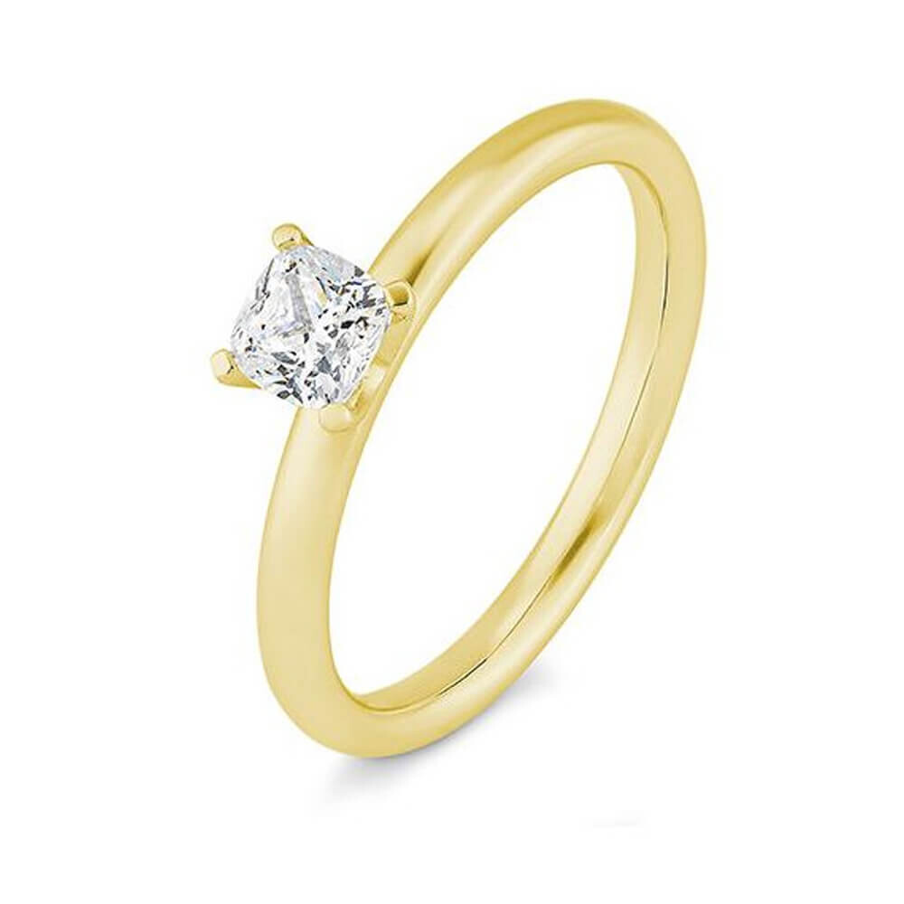 Verlobungsring Cushion Gelbgold Lab-Grown Diamant