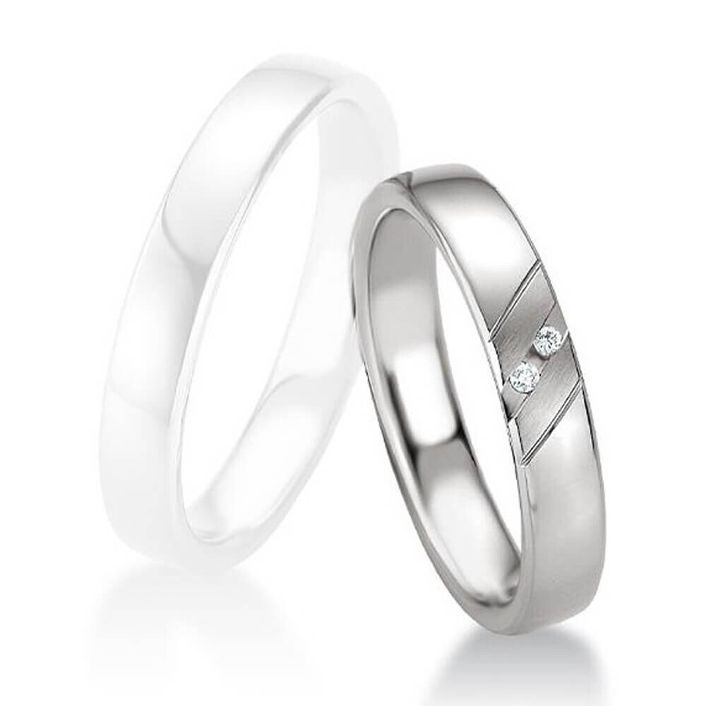 Partnerring Silber 925 mit Brillanten BR4808085
