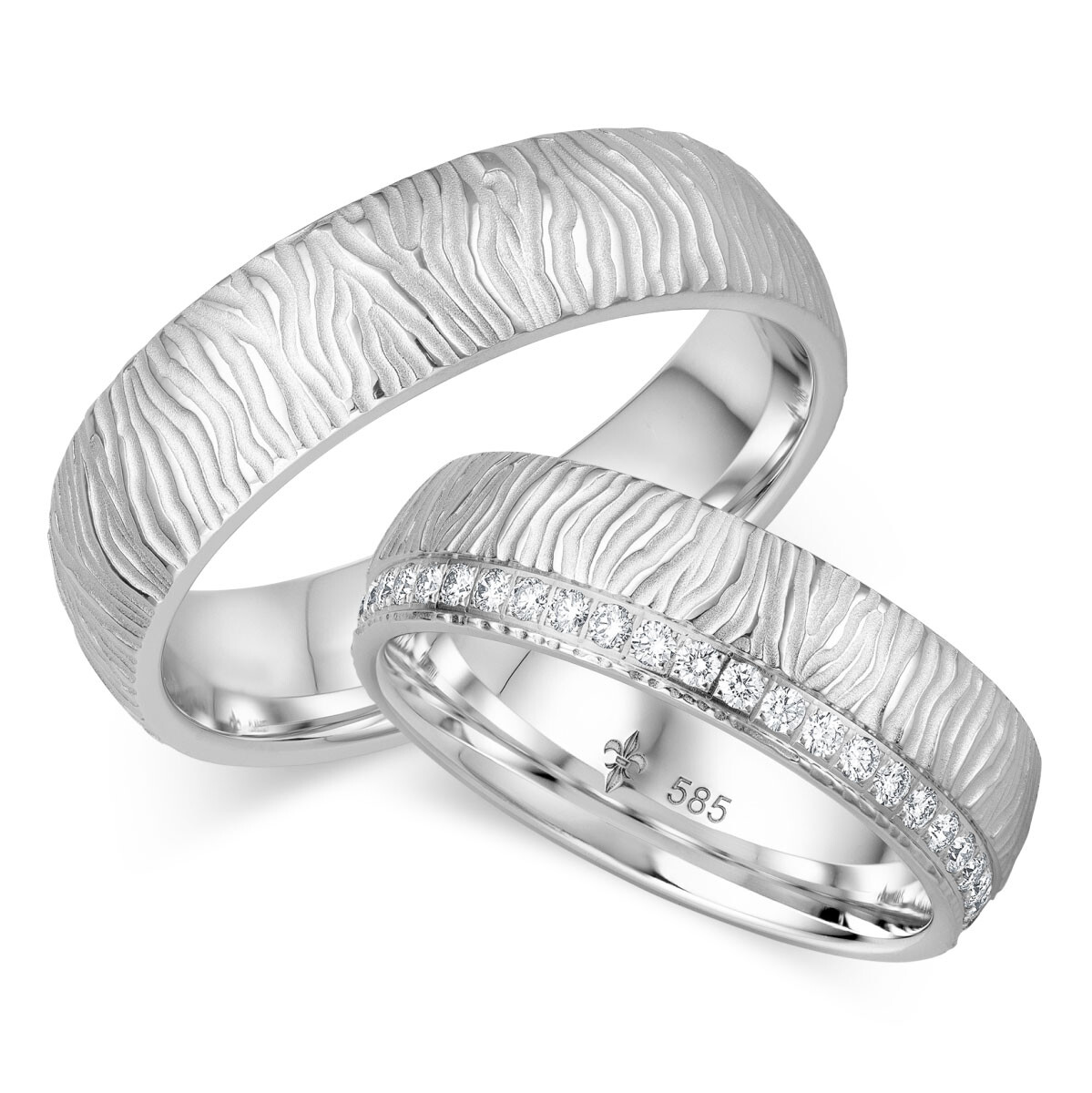 Trauringe Weißgold Brillantkranz