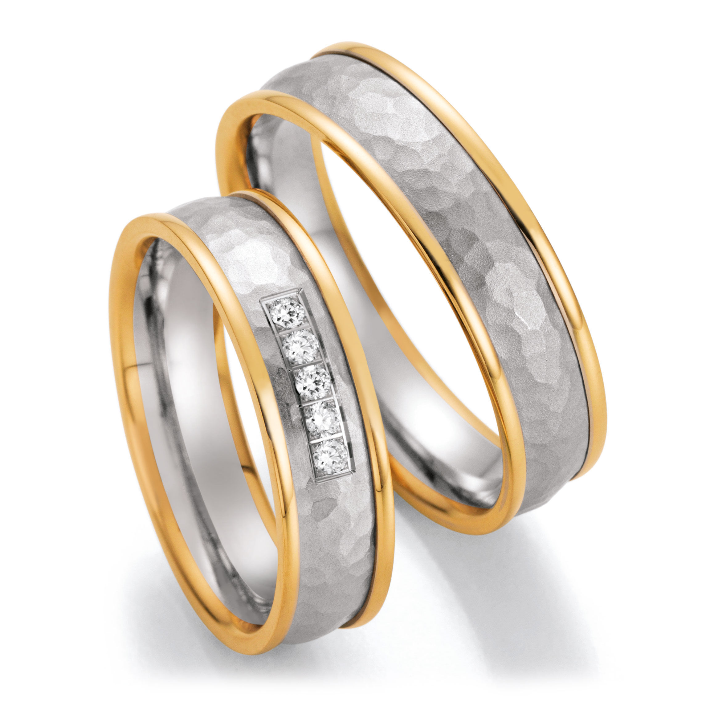 Trauringe 66/37010 & 66/37020 Weißgold & Gelbgold