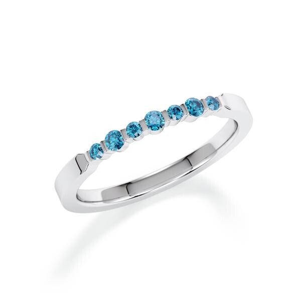 Memoire- Vorsteckring Palladium 950 zus. 0,150ct. Skyblue 1805