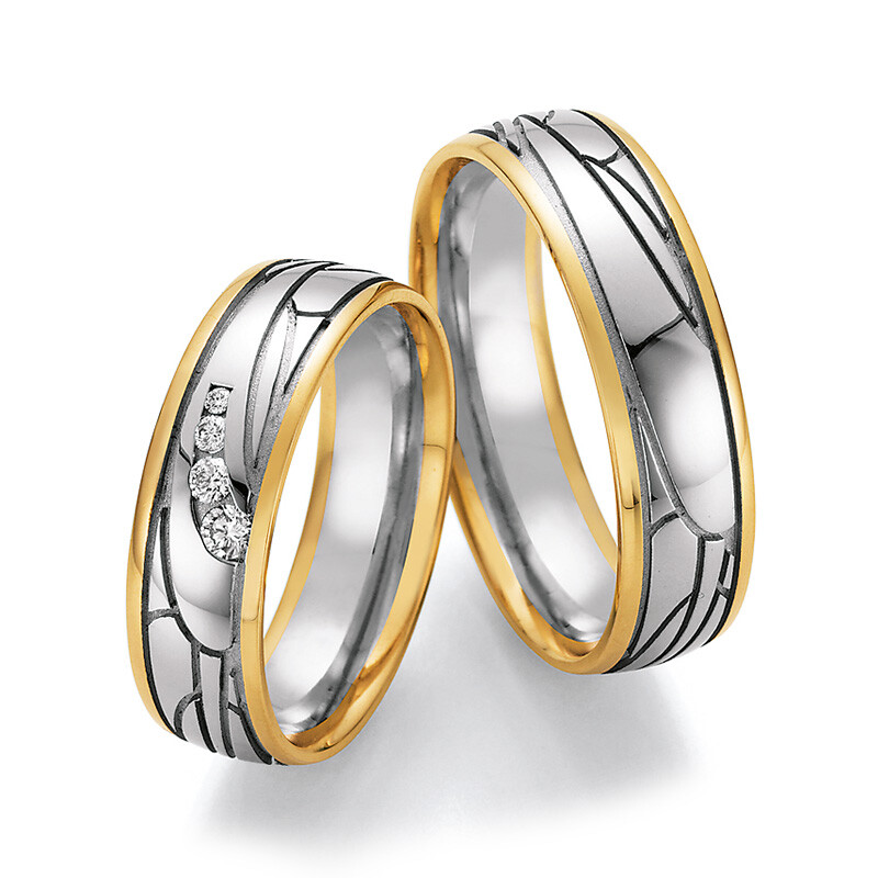 Trauringe 66/37170 & 66/37180 Gelbgold & Weißgold