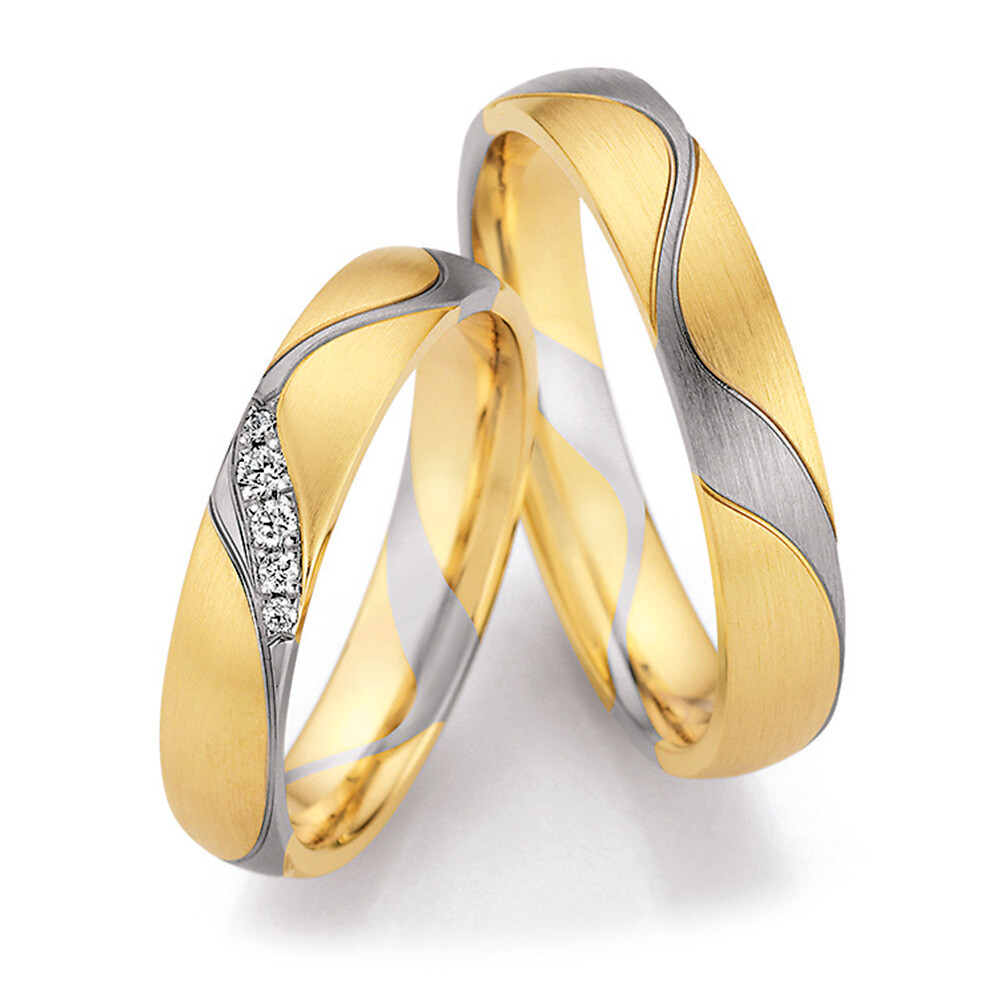 Trauringe Gold Mehrfarbig Design Brillant 0,060 ct.