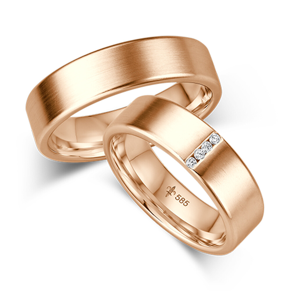 Trauringe Juliette TR-0-00007 & TR-1-00007 Rotgold