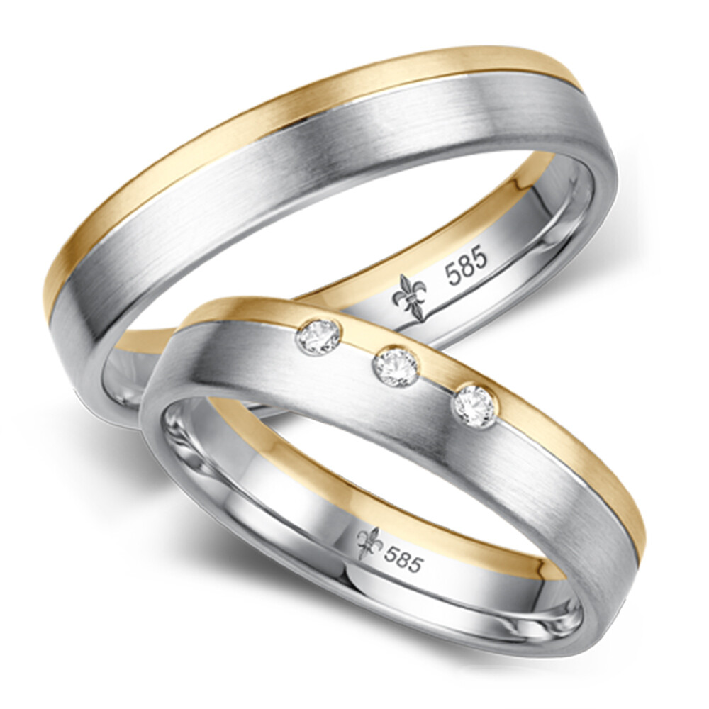 Trauringe Odette Weißgold & Gelbgold TR-0/TR-1-00059