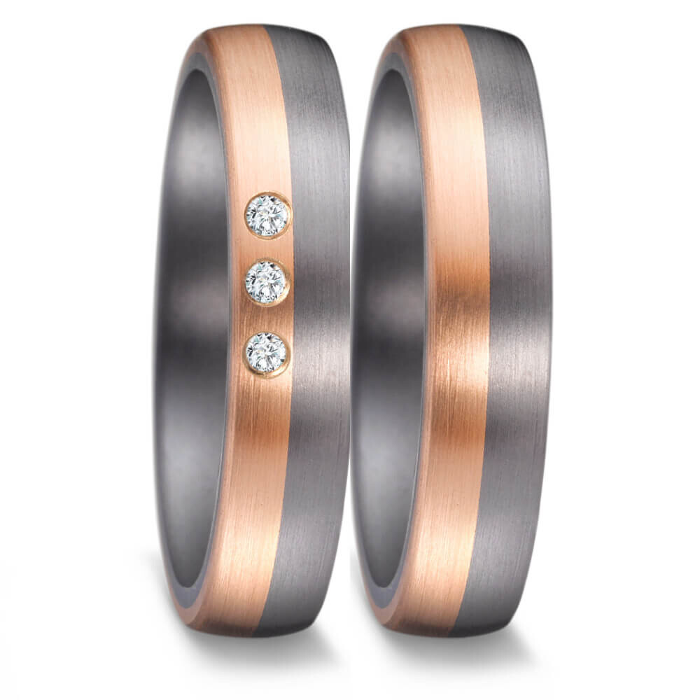 Partnerringe Tantal Roségold 585 Brillant TRS59TN642