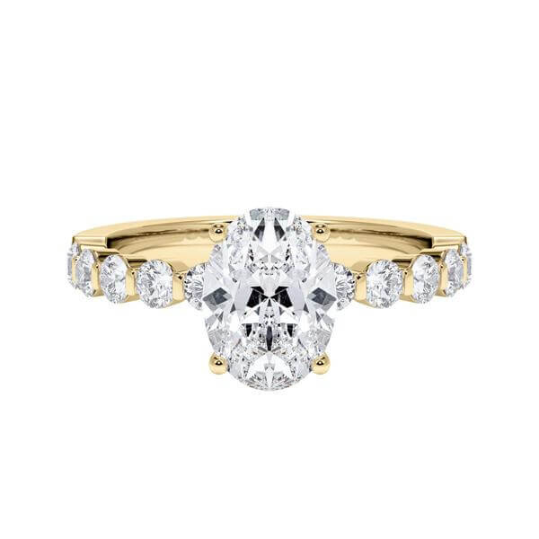 Diamantring Gelbgold 333 Lab Grown Oval-Diamant zus. 2,000ct. RU-1792