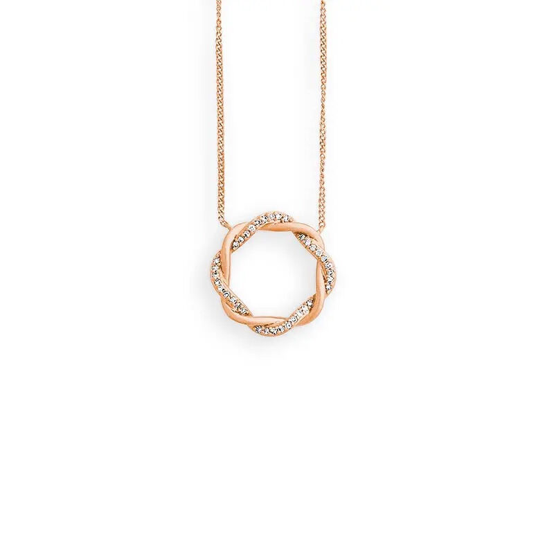 Collier Rotgold 585 Brillant 0,070 ct., Kranz Ø ca. 13 mm