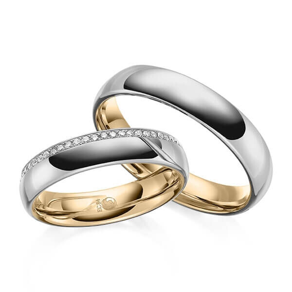 Trauringe Eheringe Bicolor Graugold dunkel Roségold RU-1644