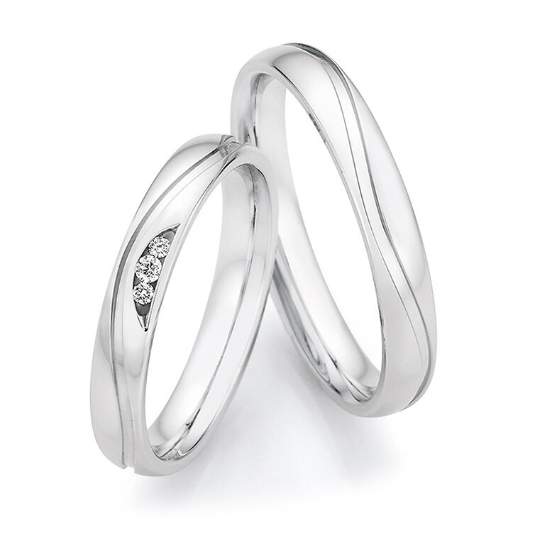 Eheringe Silber 925 Legends mit gewelletr Fuge 55/33150 & 55/33160