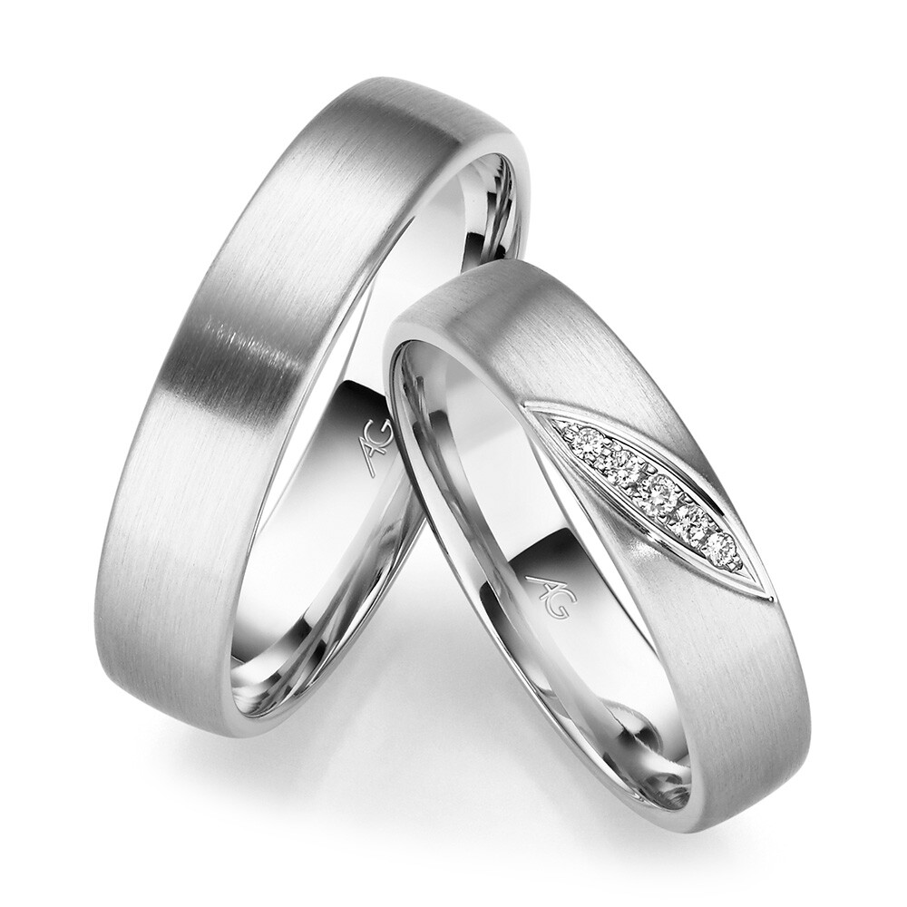 Trauringe Weißgold 4/31318/4.5 & 31318/5