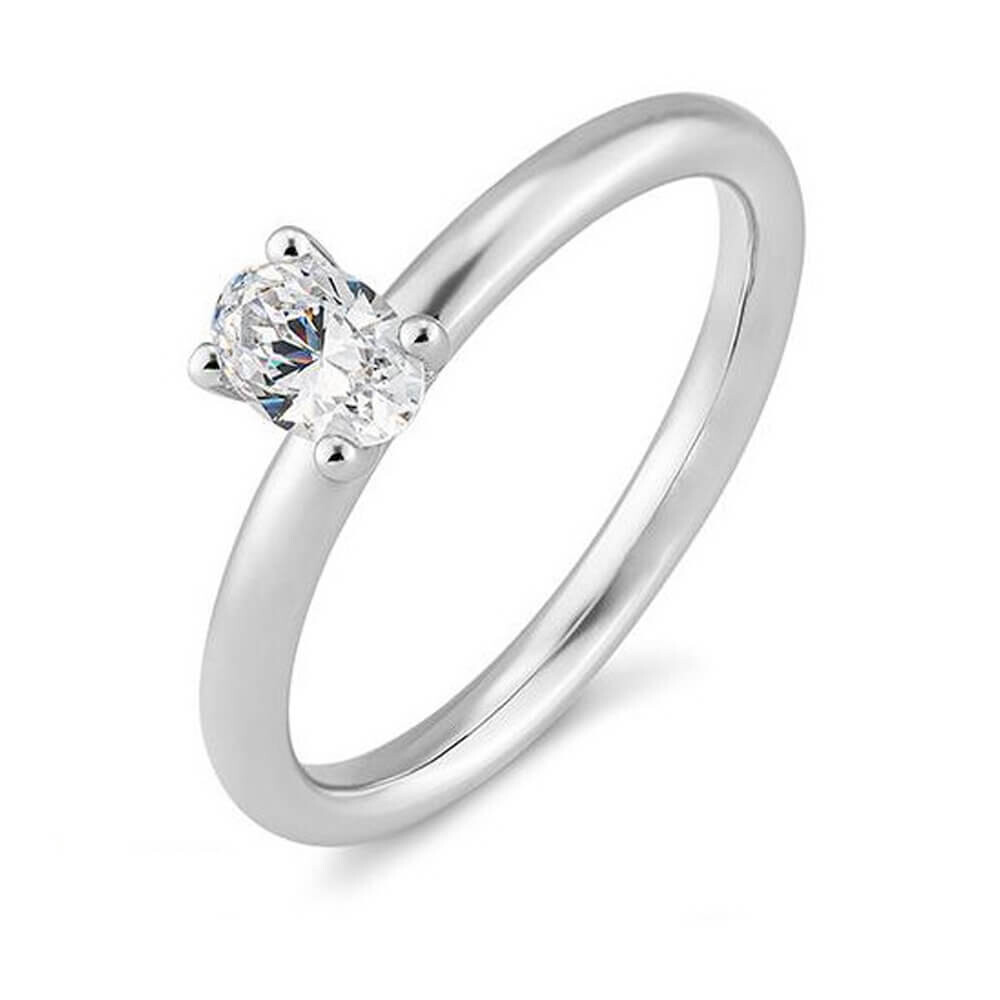 Verlobungsring Oval Weißgold Lab-Grown Diamant