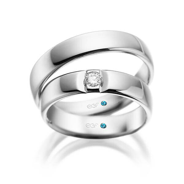 Trauringe Weißgold Brillant F-1089-6