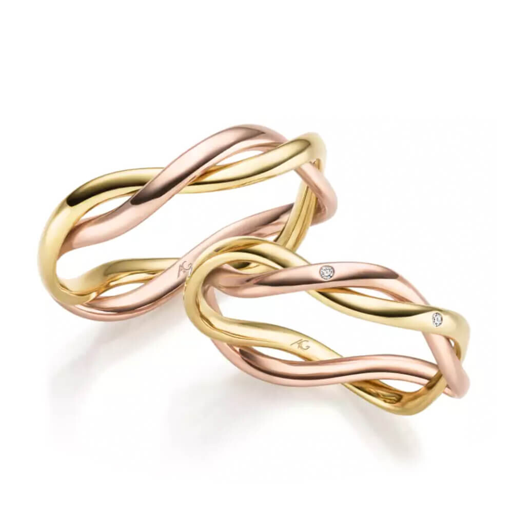 Eheringe mehrfarbig Gold Brillant 0,030 ct.