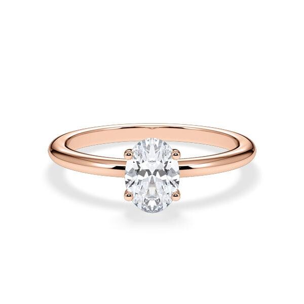 Verlobungsring Hidden Halo Oval Rotgold RU-1902