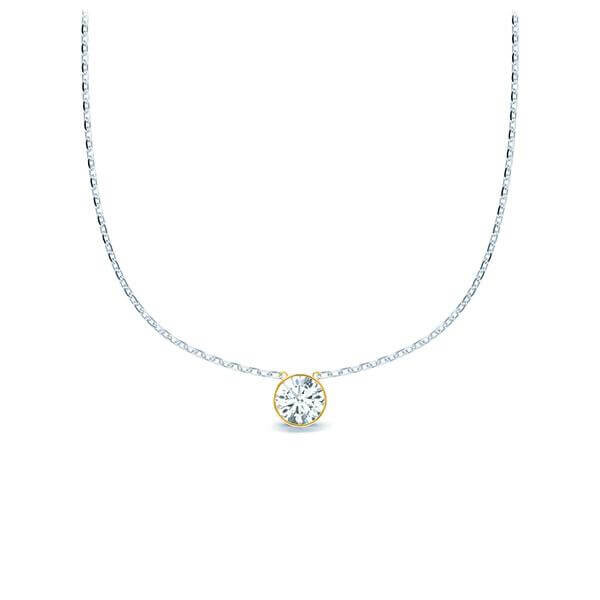 Collier Weißgold 585 Gelbgold 585 Brillant zus. 0,100 ct, tw, si RU-1583-4