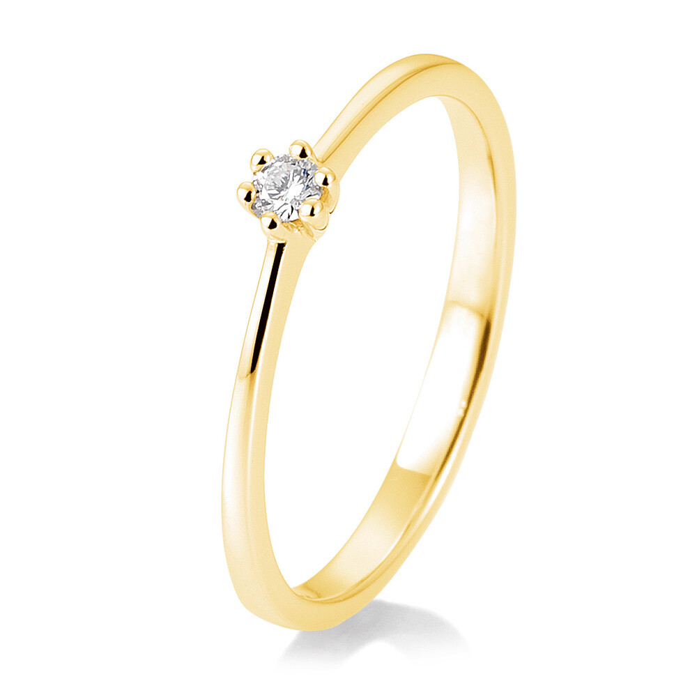 Verlobungsring Solitär 6er Krappe BR169-6 Gelbgold