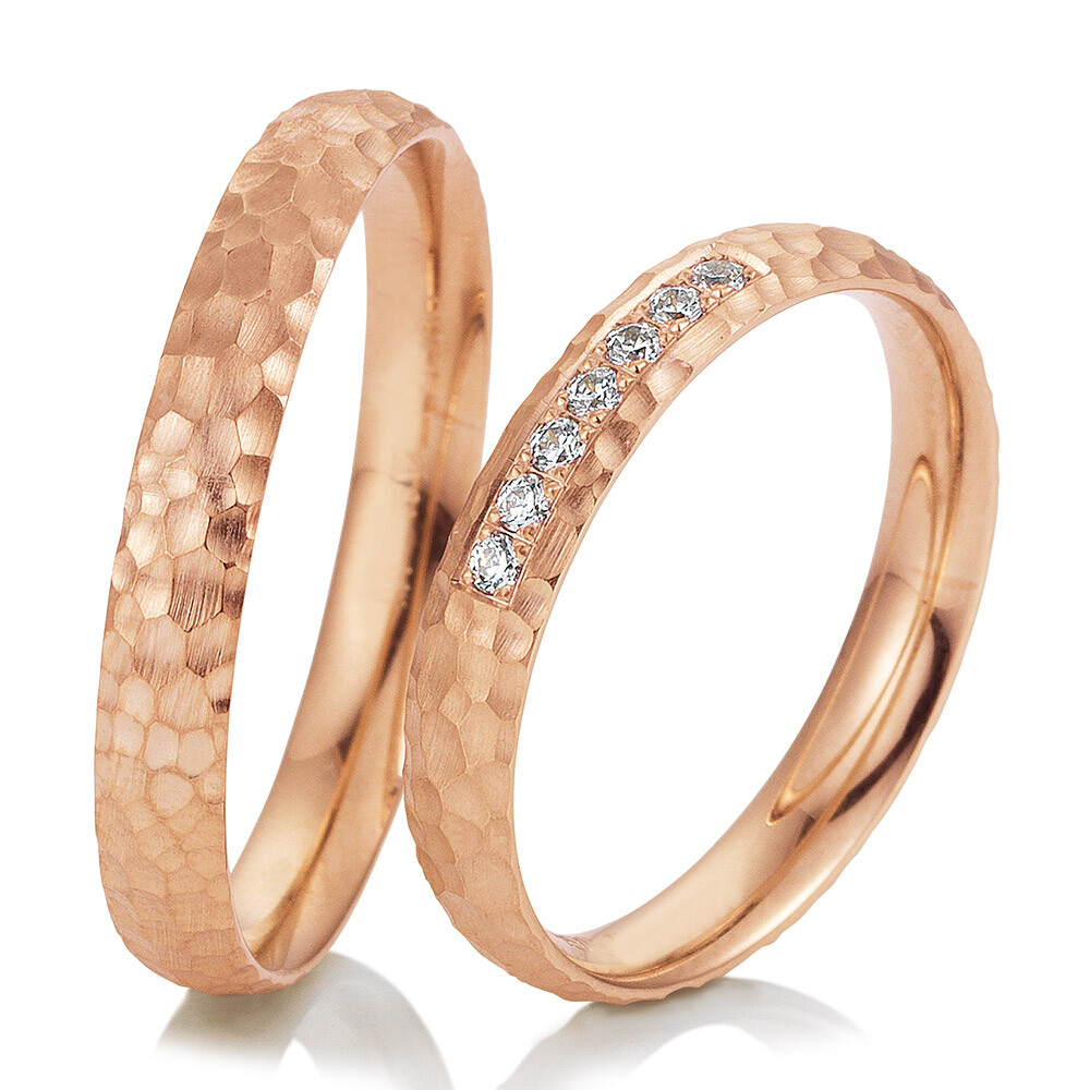 Trauringe Rotgold Wabenmeer 48/04979 & 48/04980