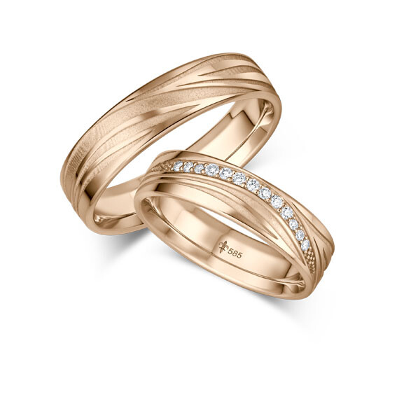 Trauringe Sandrine Roségold TR-0-00065 & TR-1-00065