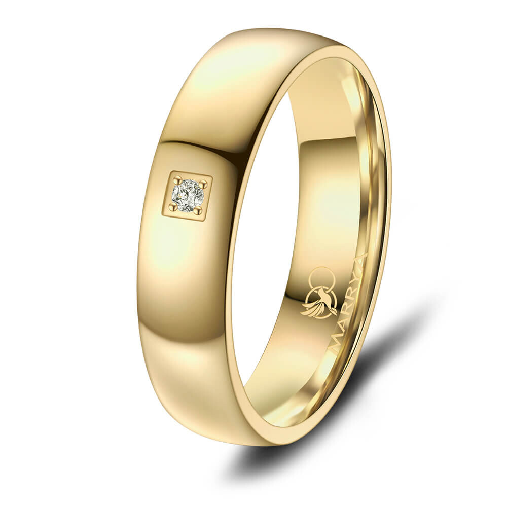 Partnerring Trauringe Edelstahl Gold Zirkonia Marrya ES-30