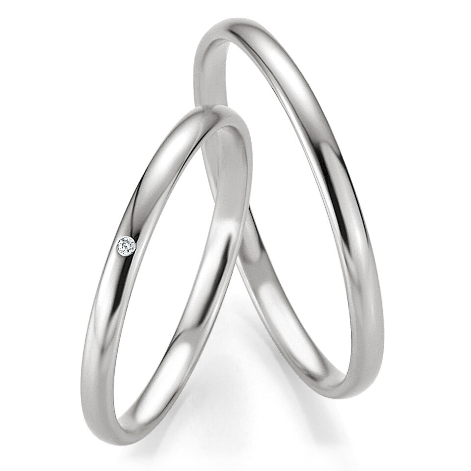 Trauringe Weißgold Basic Slim BR 48/04303 & 48/04304