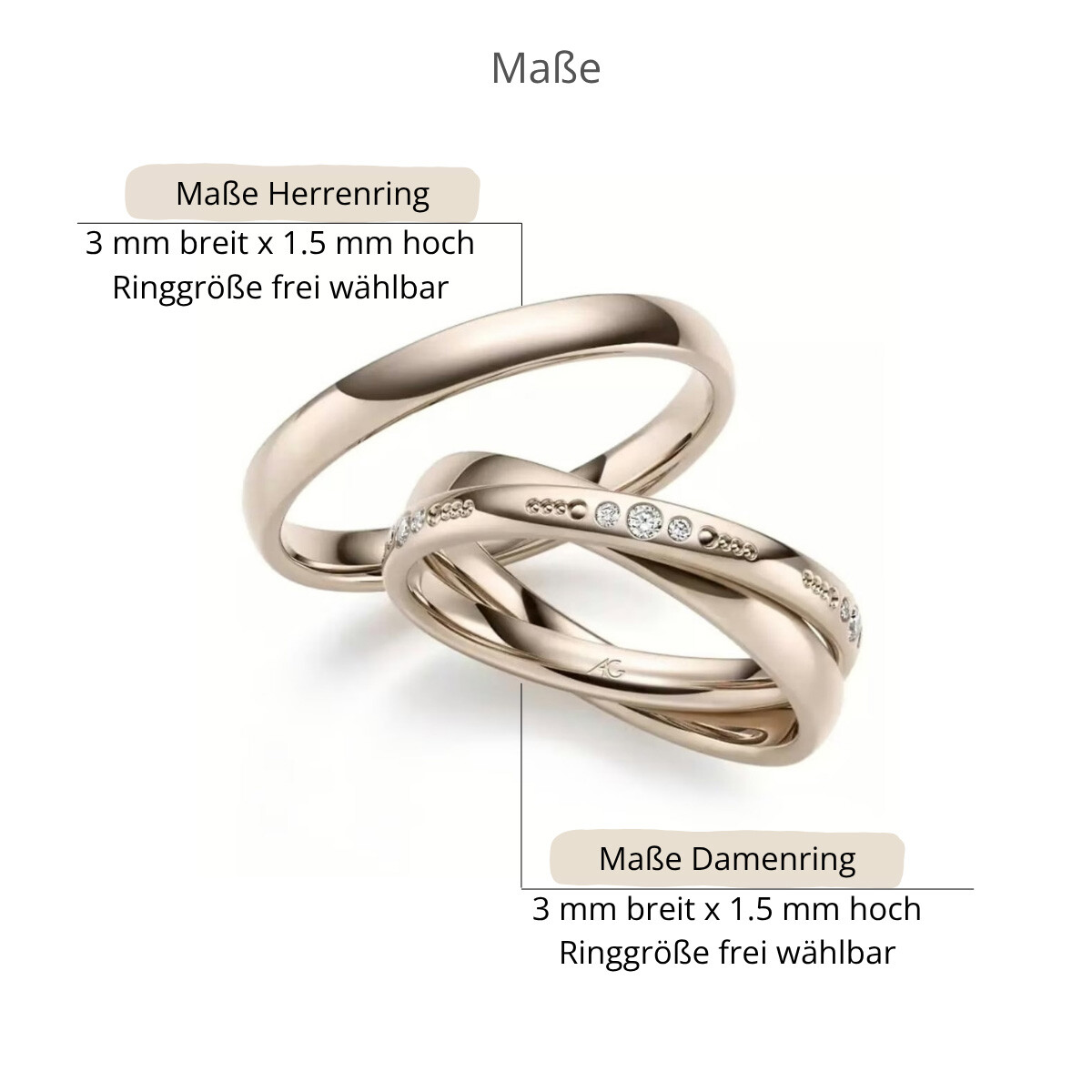 Trauringe Haselnussgold Dots Brillant AG31392