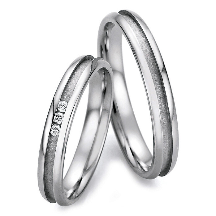 Eheringe Edelstahl mit breiter Fuge Brillant 88/22070 & 88/22080