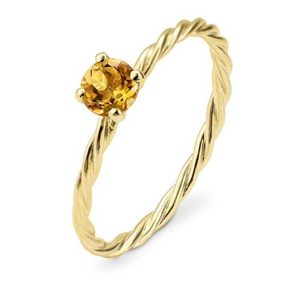Kordelring Gelbgold mit Citrin BR255-4