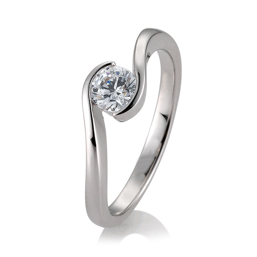 Verlobungsring Schwung BR133 Platin Brillant