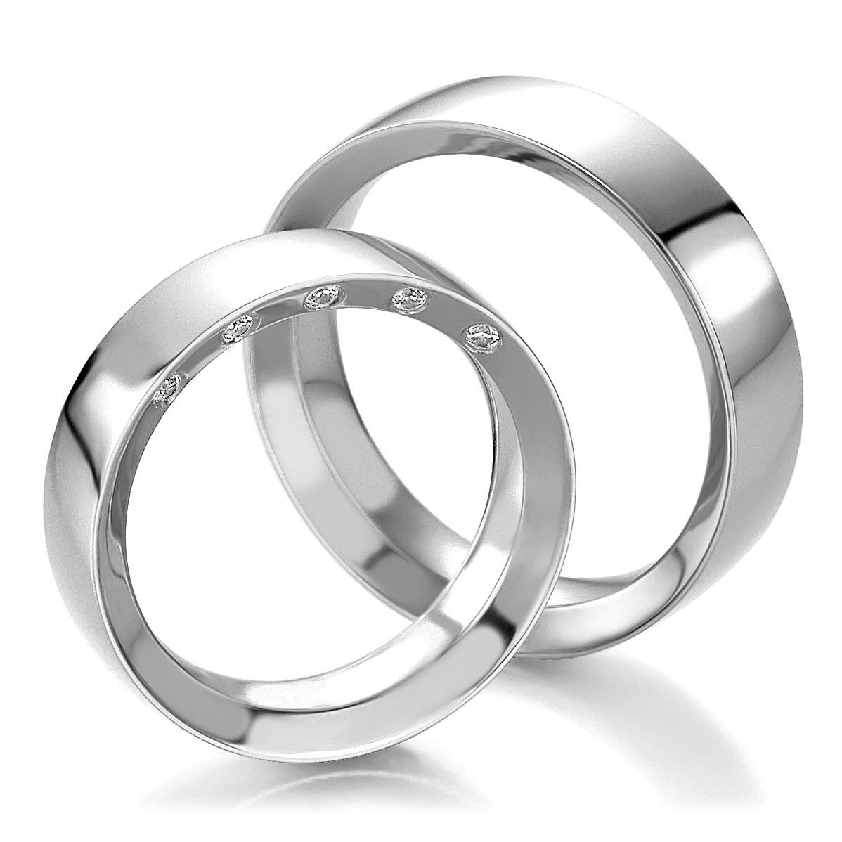 Trauringe Weißgold Design 48/05223 & 48/05224 Eheringe