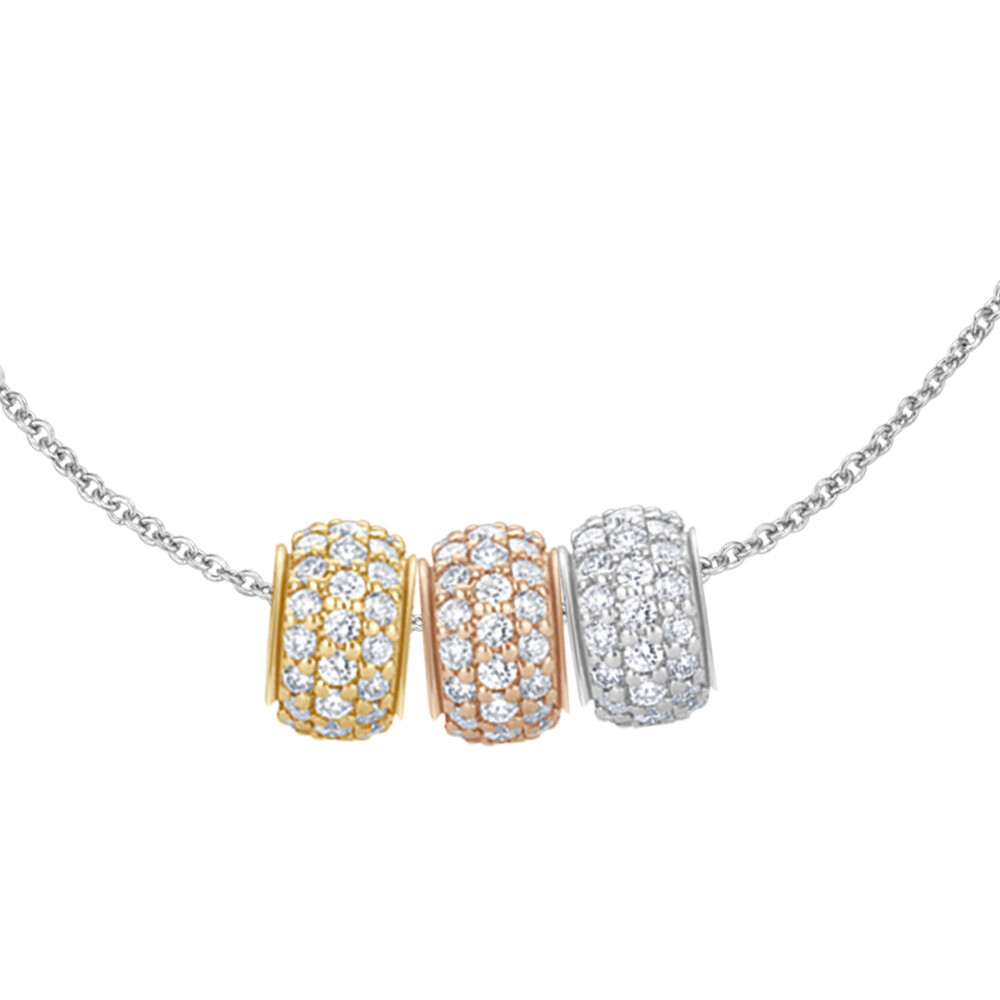 Halskette mit Diamant-Loop Set Gold 585 Brillant 0.450 ct.