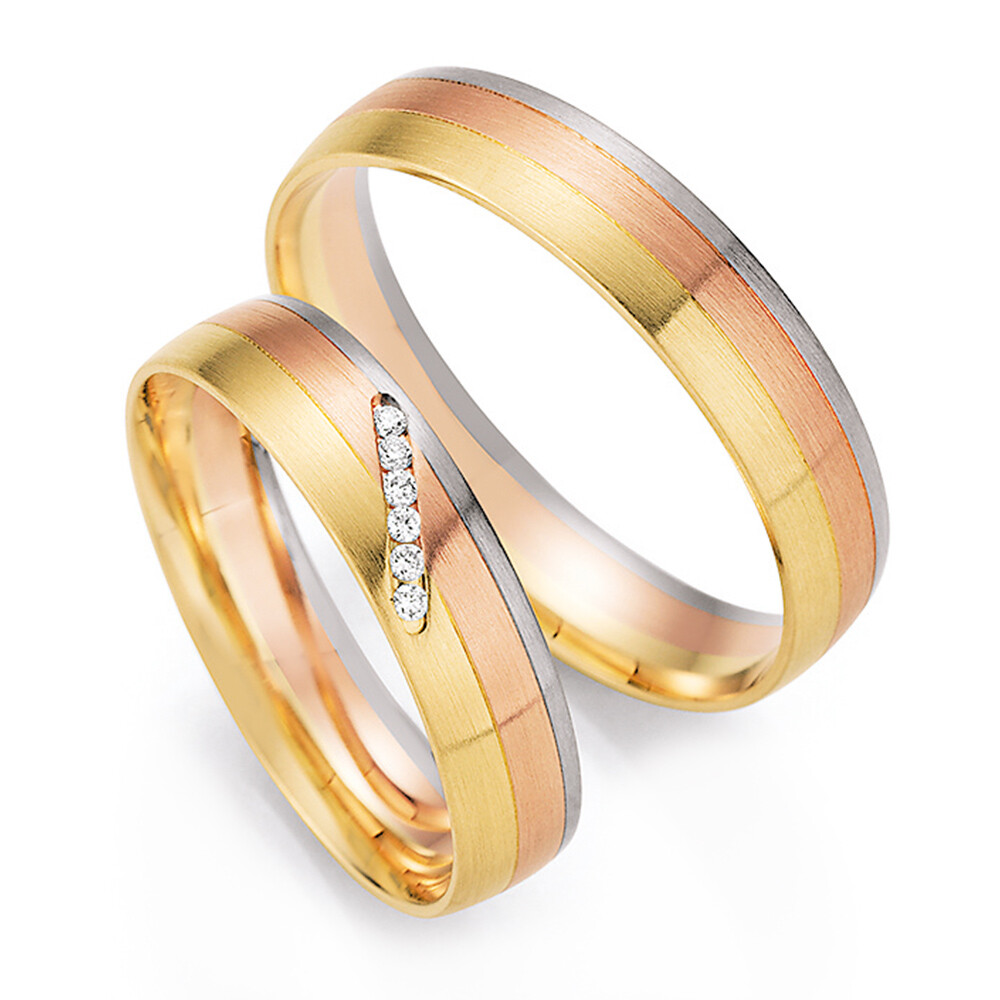 Trauringe 66/43110 & 66/43120 Weißgold & Rotgold & Gelbgold