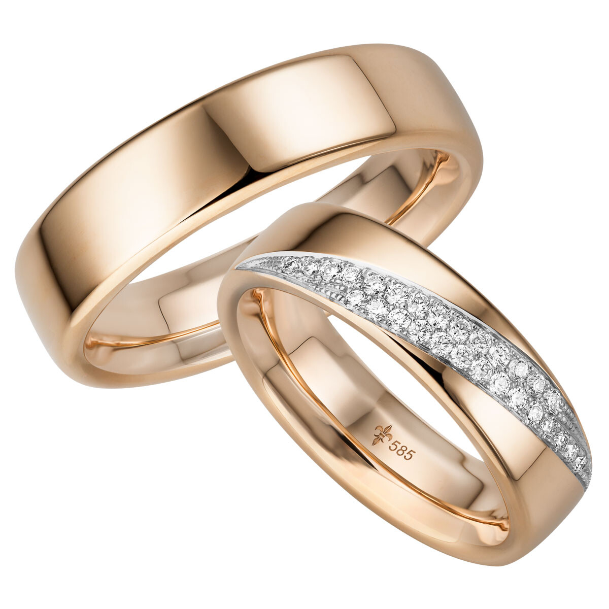 Trauringe Tessa Roségold TR-0-00033 & TR-1-00033