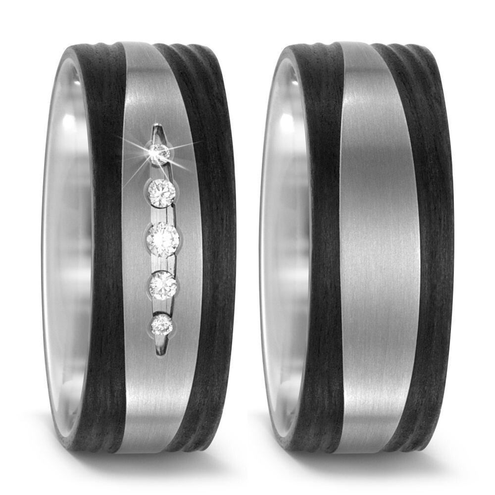 Trauringe Titan Carbon Brillant TF 52481