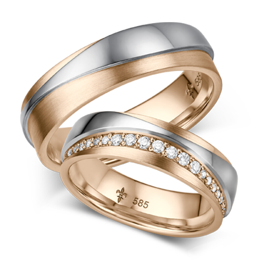 Trauringe Lana Roségld & Weißgold TR-0/TR-1-00050