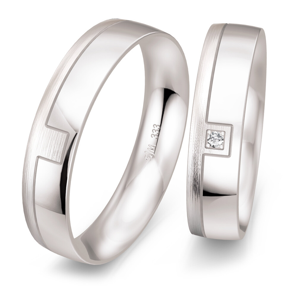 Trauringe Weißgold Brillant 0,020 ct.