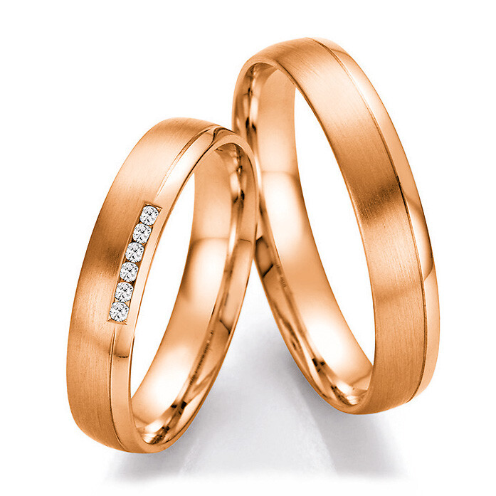 Trauringe Rotgold Brillant CR 66/41050 & 66/41060