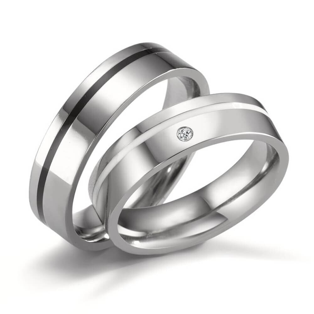 Partnerringe Titan Keramik Brillant TF51022