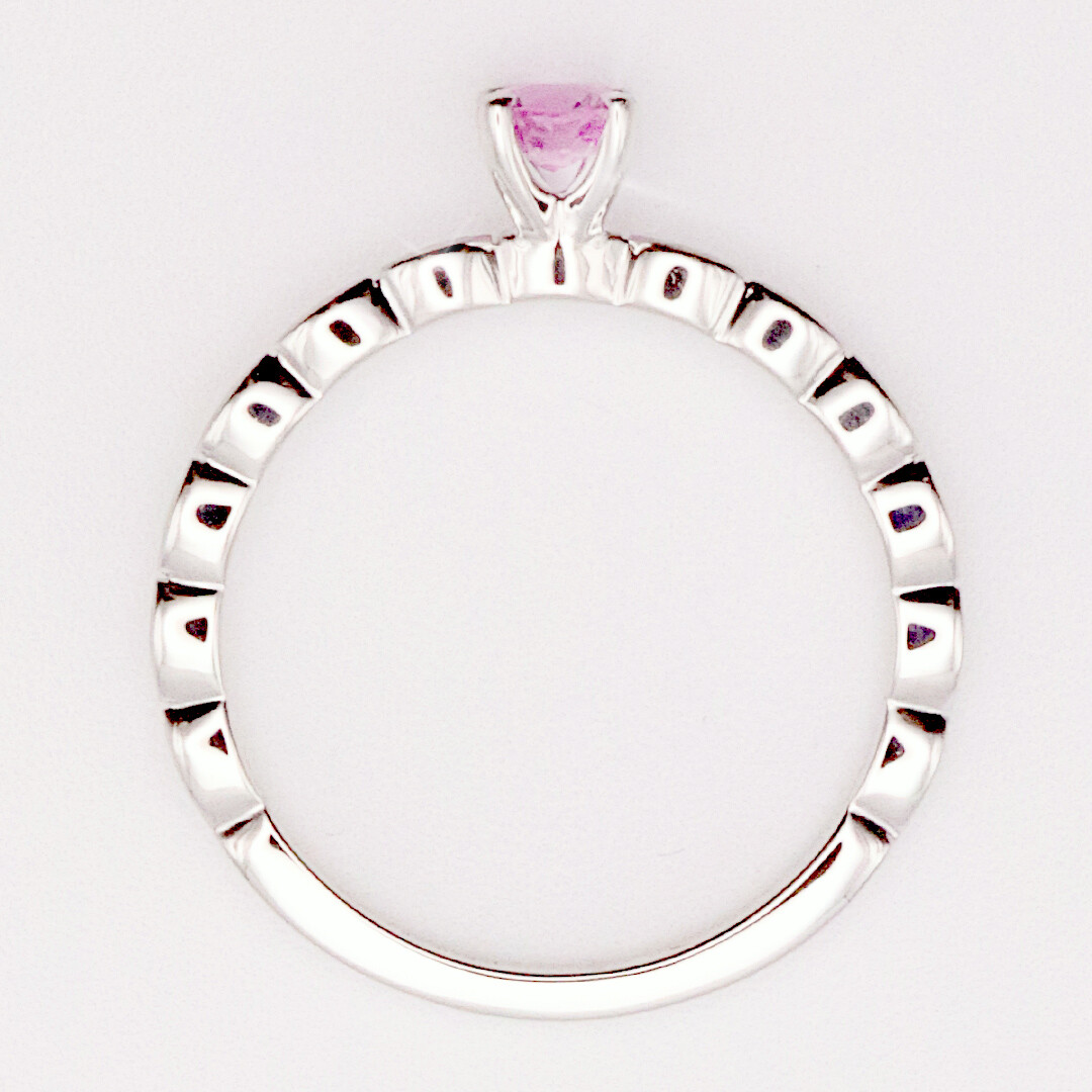 Verlobungsring Fantasy Weißgold Safir Pink