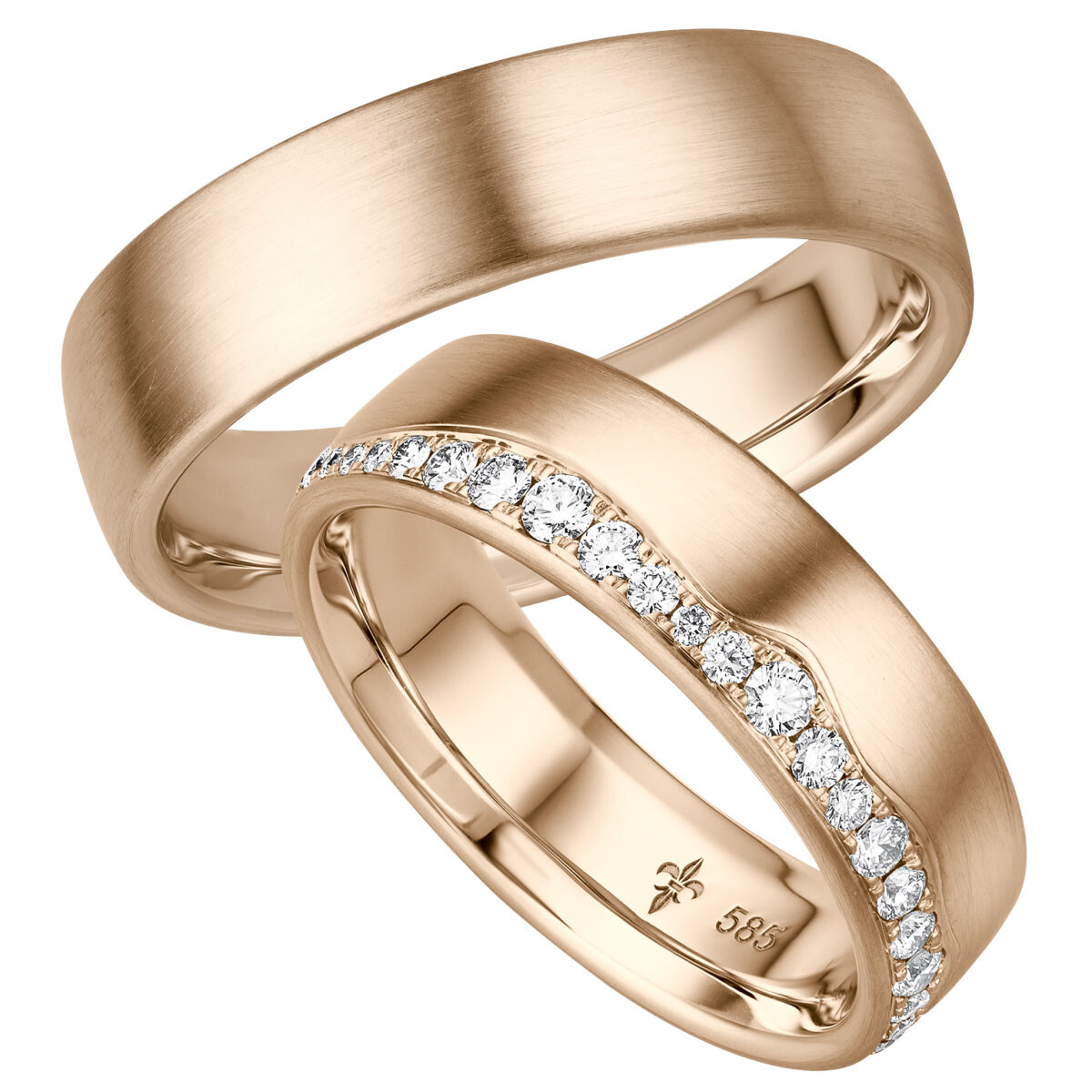 Trauringe Valérie Roségold TR-0-00035 & TR-1-00035